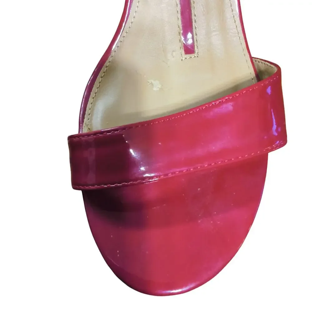 New Directions Women's Size 8 Red High Heel Pumps With Ankle Straps
